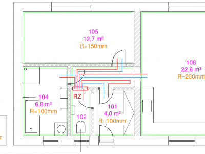 Optimálna dĺžka okruhov podlahového vykurovania